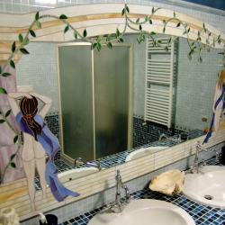 Specchio per bagno a mosaico donne