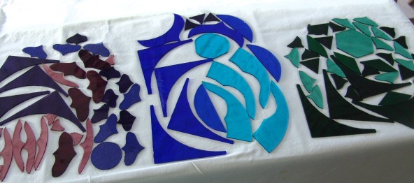 Pezzi di vetro tagliati