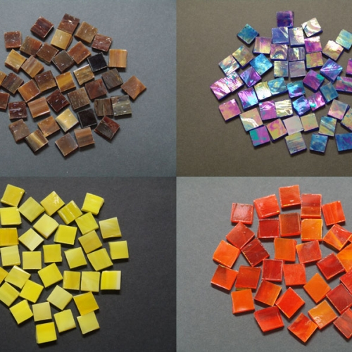 Tessere per mosaico di vetro pregiato colorato