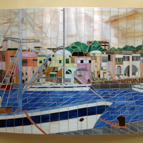 Quadro mosaico Isola di Procida "la Chiaiolella"