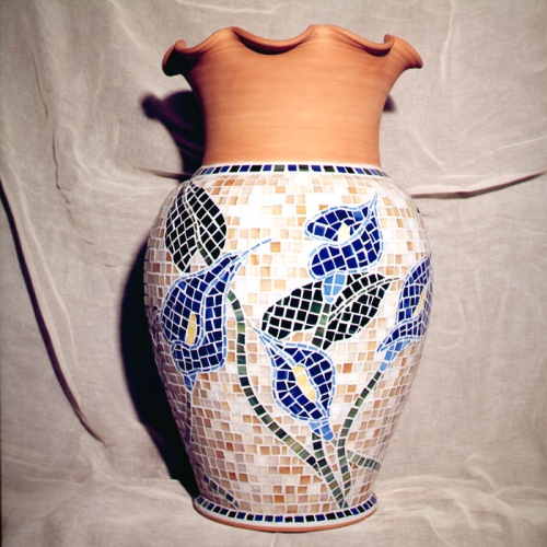 Vaso con mosaico  " Calle "