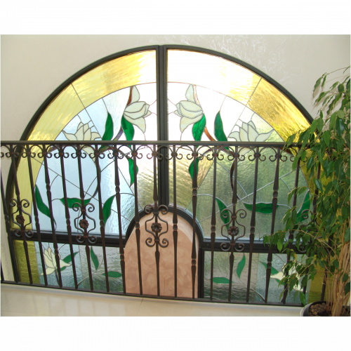 vetrata finestra, arco superiore vista interna  "magnolia "