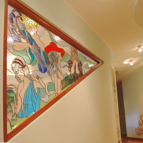 Vetrata divisorio, ingresso studio " donne in epoche "