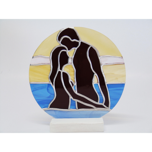 Coppia con tramonto, in vetro pregiato