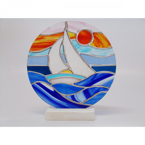 Vela al tramonto, in vetro pregiato