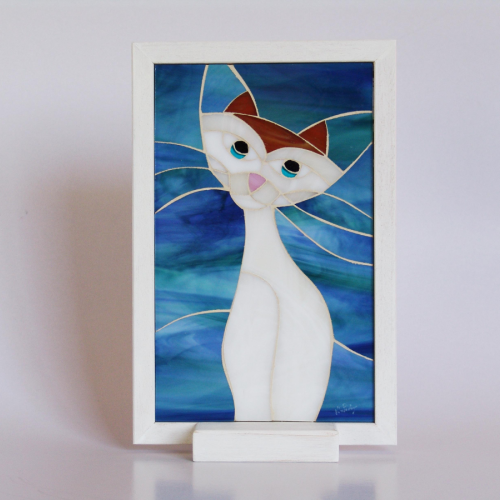 Gatto ,vetro mosaico 