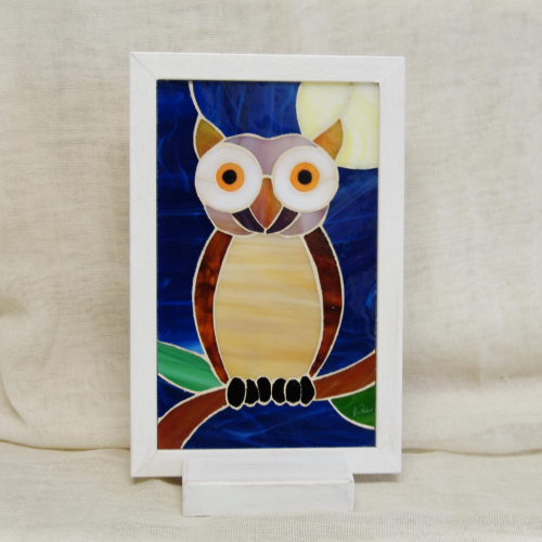 Gufo, vetro a mosaico