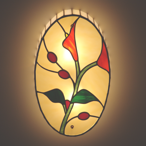 Plafoniera in vetro opalescente " calle "