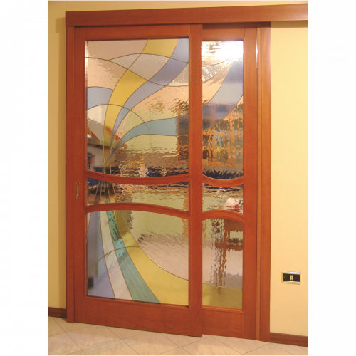 Porta vetrata scorrevole divisorio  " astratto "