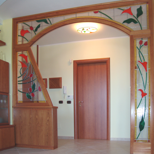 vetrata pannello ingresso salone