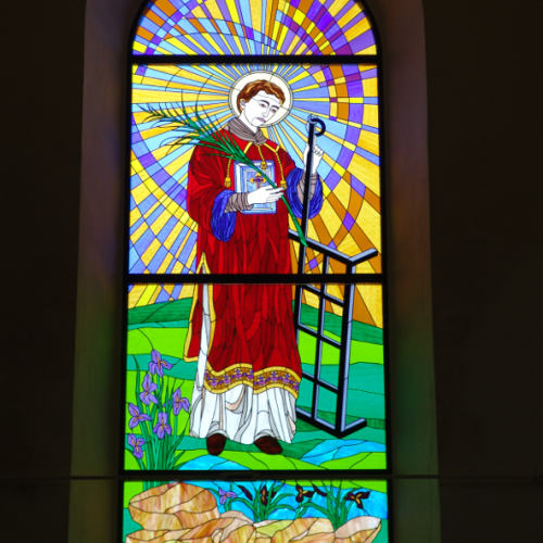 Vetrata raffigurante S. Lorenzo in Martire
