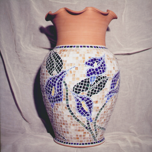 Vaso  con mosaico " calle "