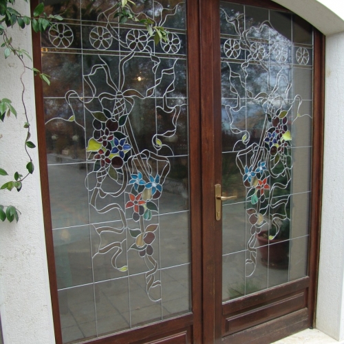 Porta vetrata vista dall'esterno