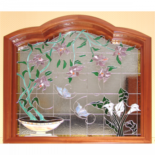 vetrata pannello  " orchidea " ingresso salone