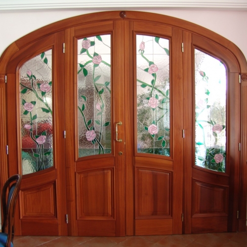 Porte vetrate " rose " in hotel  ischia